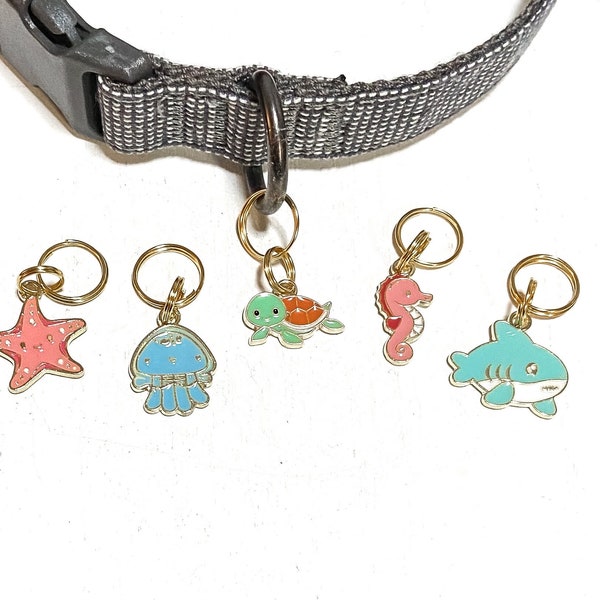 Pet Collar Charm! Turtle Charm! Starfish Charm! Shark Charm! Seahorse Charm! Jelly Fish Charm! Pet Collar Accessory! Dog Tag! Cat Tag!