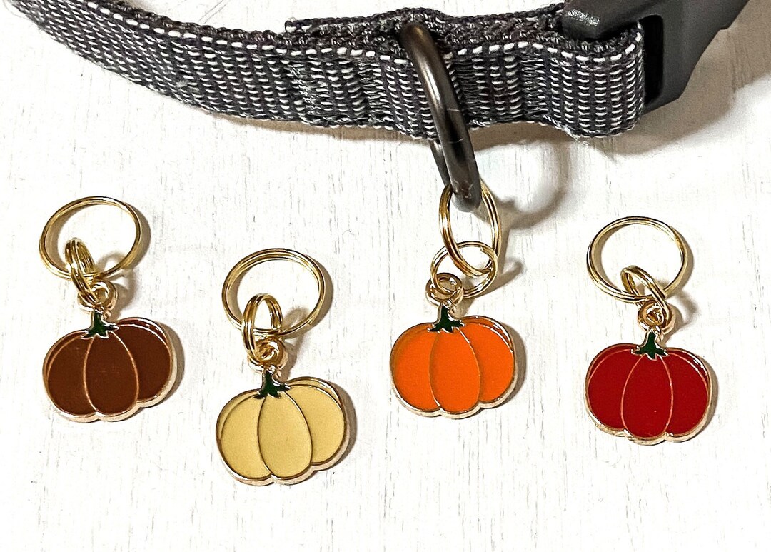Pumpkin Collar Charm Pet Collar Charm Pumpkin Dog Tag Etsy