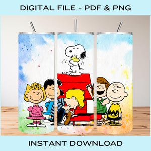 Cartoon Dog with Friends 20oz Tumbler Wrap - Cartoon Dog Tumbler Wrap - Cartoon Dog PNG - Digital Sublimation Design - Instant Download
