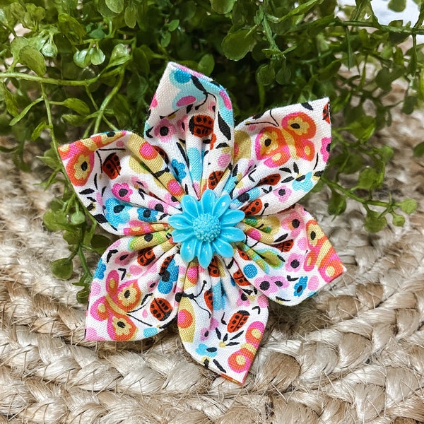 Happy Floral!  Collar Flower!  Flower for the Collar or Harness!  Dog Collar Accessory!