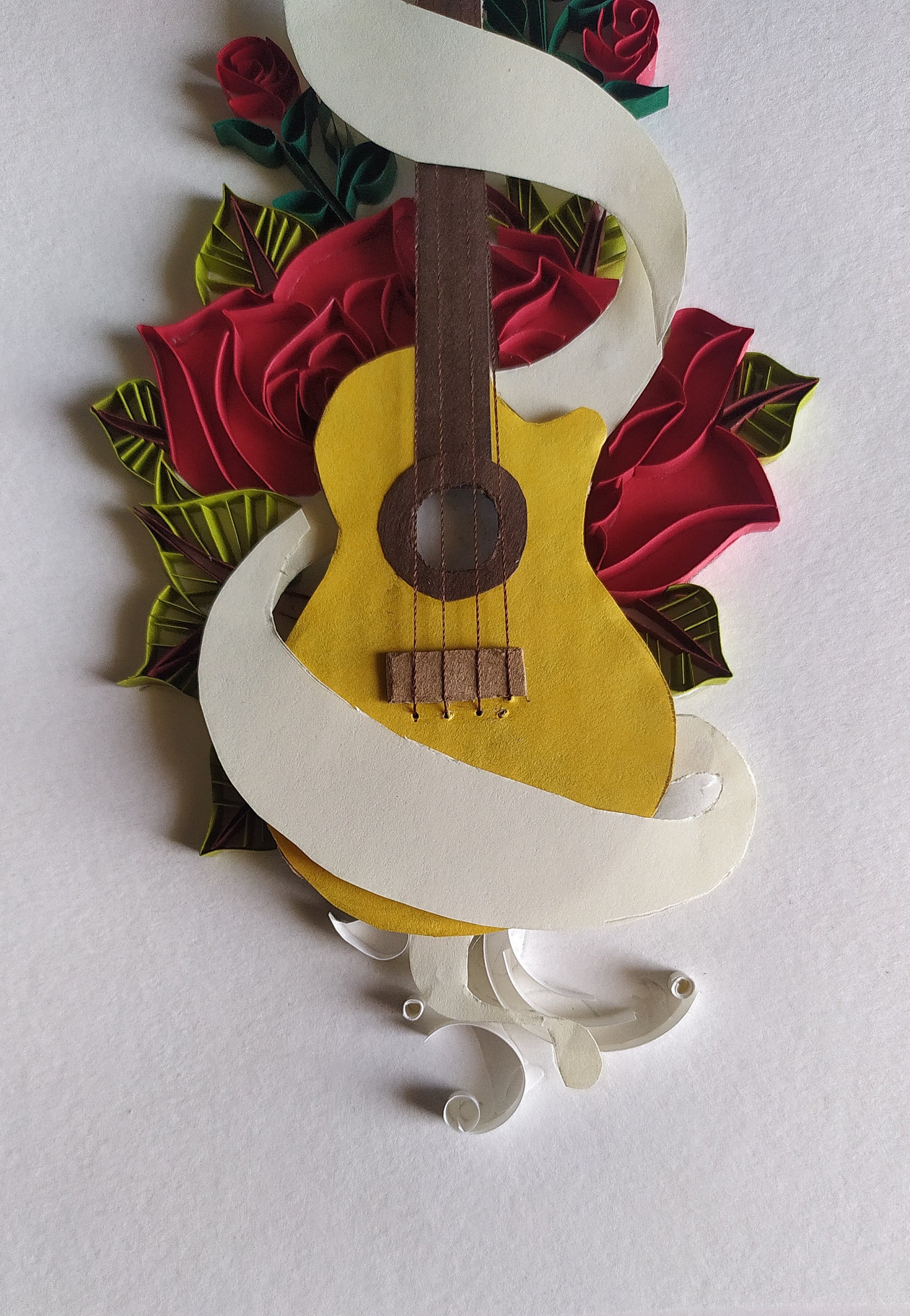 Quilling Guitar art quilling roses guitar with flowers wall Etsy
