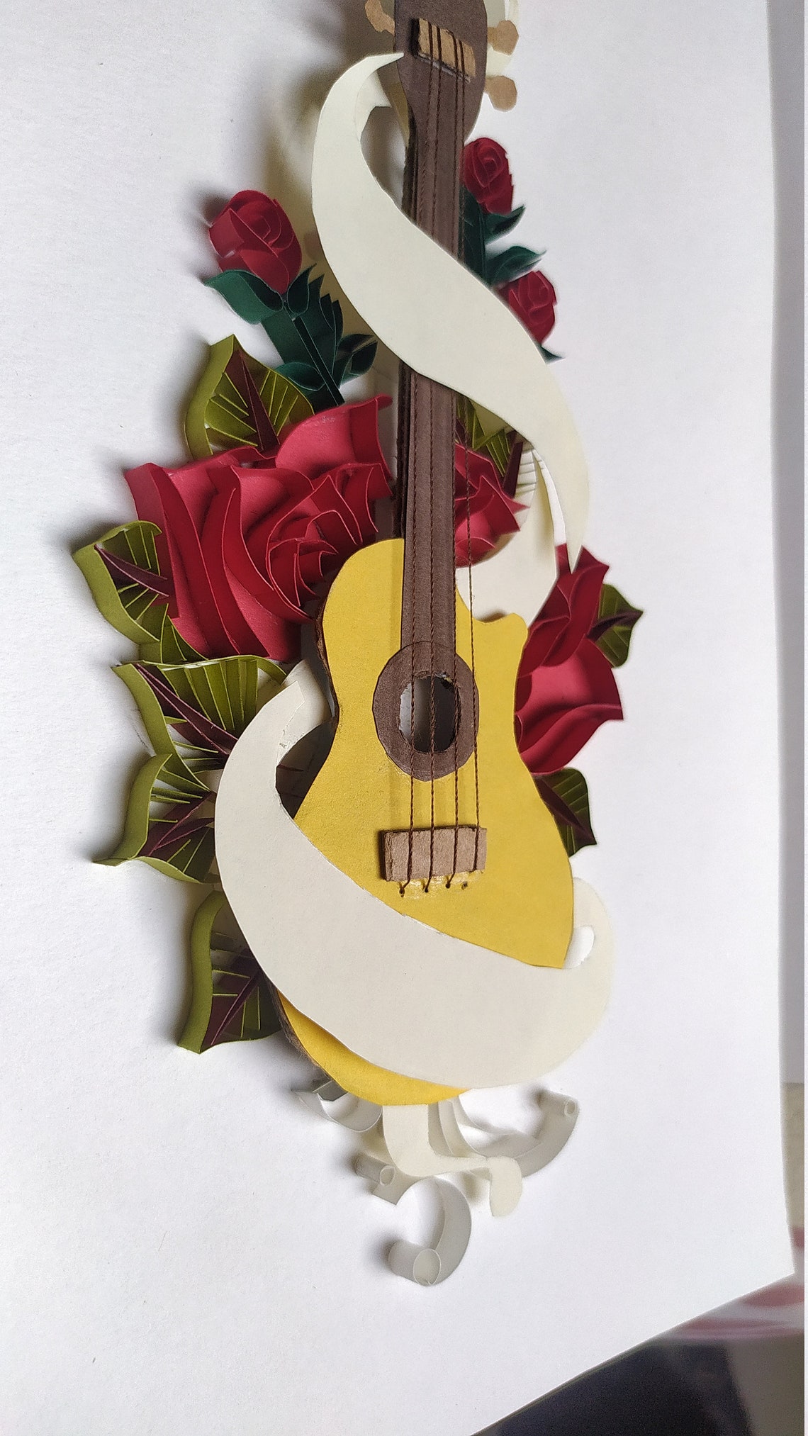 Quilling Guitar art quilling roses guitar with flowers wall Etsy