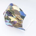 JAPAN 100% COTTON SEIGAIHA Wave Face Mask with Nose Wire Kimono Blue Gold Floral 2 & 3 Layer Anti Fog Mask for Glasses Filter Pocket Pleated product logo