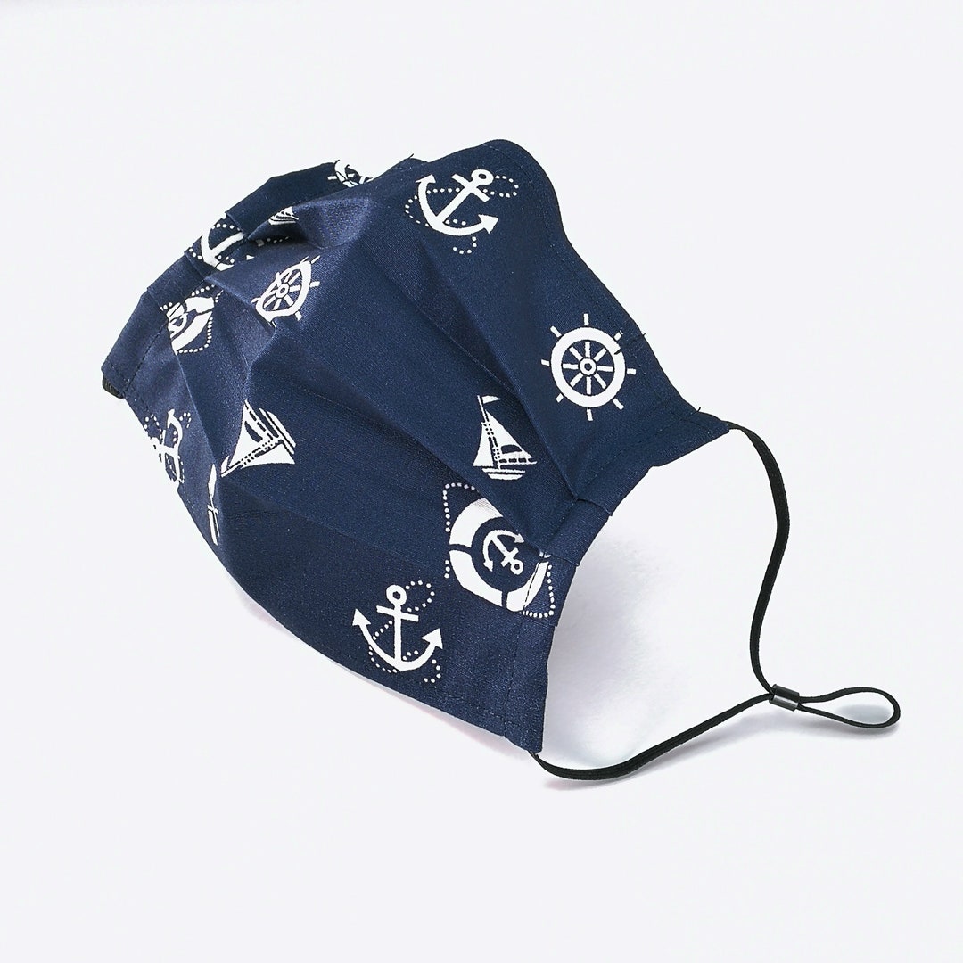 100 COTTON NAUTICAL Face Mask With Nose Wire Anchor Boat 2 & Etsy