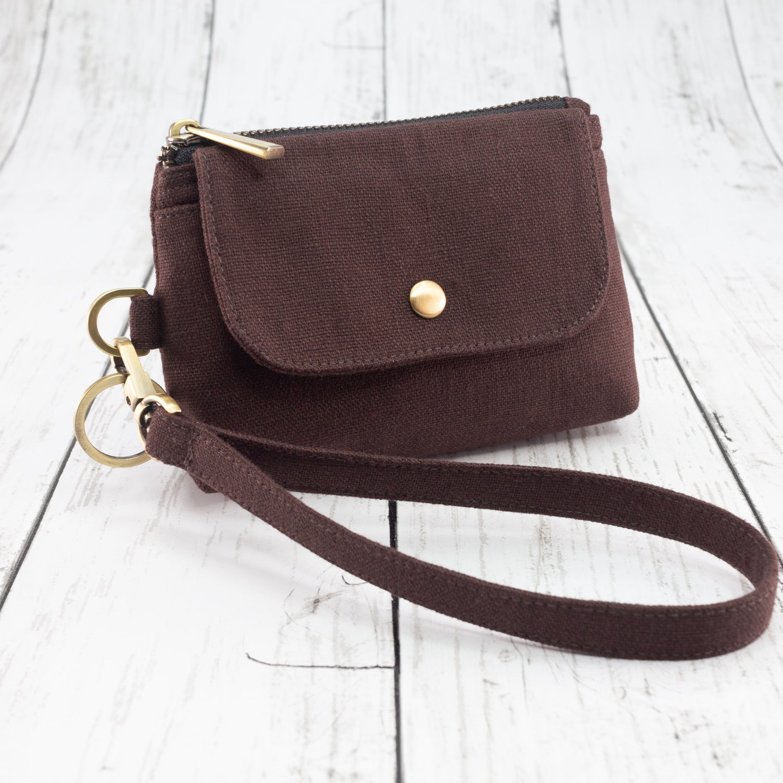 Linen Wallet Linen Coin Purse Keychain Wristlet Wallet Women Etsy