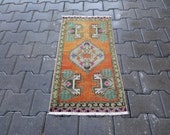 Vintage Rug Turkish Rug Small Rug Wool Kilim Rug Home Deco Door mat 1 39 5 quot x 2 39 9 quot 47 x 88 cm