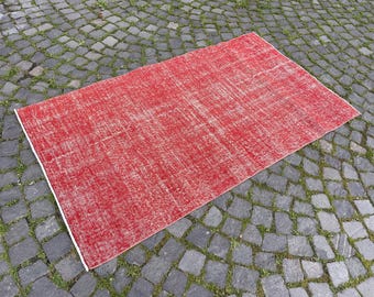 Handgewebter Oushak Wollteppich, Vintage Türkischer Teppich 100 x 160 cm