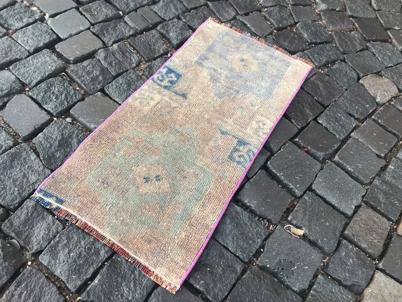 Enteryway Rug Small Rug Wool Rug Turkish Rug 75 x 37 CM = 2,46 x 1,21 Ft Bohemian wool rug Vintage Rug Bohemian Rug