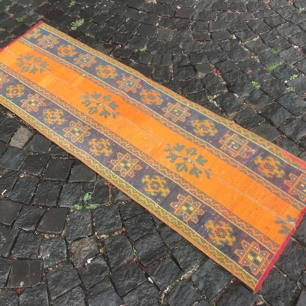 5,97 x 1,90 ft Carpet, Patchwork Rug, Home Decor, Wool Rug, Handmade Rug, Hallway Rug, Turkish Rug, Vintage Rug, Runner Rug, 182 x 58 cm