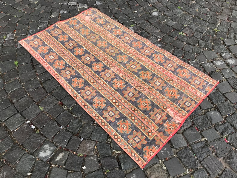 Wool Rug, Handmade Rug, Turkish Rug, Vintage Rug, Area Rug, Carpet, Kilim, Home Decor, 88 x 154 cm = 2,88 x 5,05 ft