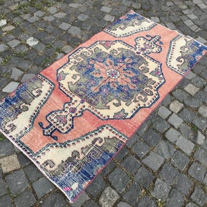 Turkish Area Rug,Vintage Area Rug, living Room Rug,Oushak Rugs, Kitchen Rug, Bedroom Rug, Dining Room Rug, 2.9 x 5.7 ft