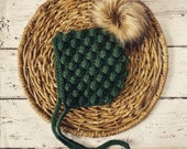 Perry Bonnet Baby Bonnet Newborn to Toddler Gender Neutral Baby Shower Gift Modern Boho Baby Faux Fur Pom Pom Pixie Bobble