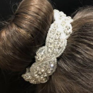 n&#39;Ice Buns Hair Wraps - Wave n Dot Silver - Rhinestone Bun Wrap