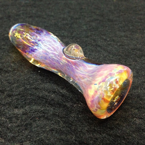 Glass Smoking Pipe, Glass pipe, Purple, Amber Purple, Hand blown