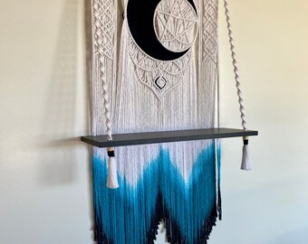 Diseño personalizado, estante Macramé - Diseño de color personalizado, Tinte dip, colgante, estante seguro