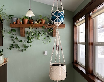 Percha de doble planta para macetas grandes y medianas