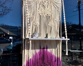 Diseño personalizado, estante Macramé - Diseño personalizado y colores Dip-Dye - Estante seguro colgante de 2 pies