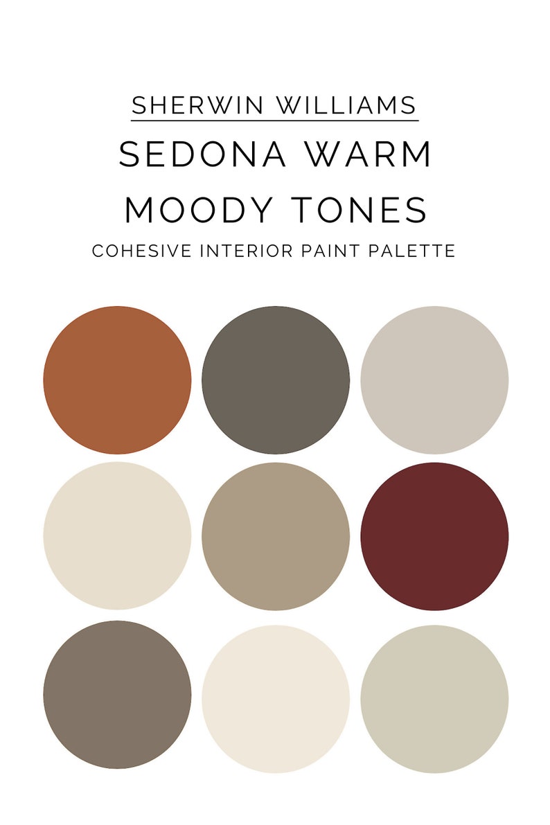 Sherwin Williams Earth Tone Paint Palette Warm Paint Colors Etsy