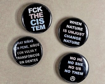 Trans Liberation Pinback Button Set