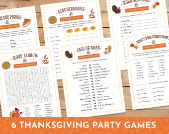 Thanksgiving Party Game BUNDLE Volume 2 | Thanksgiving Games | Thanksgiving Printable Games | Fun Thanksgiving Day Trivia Game