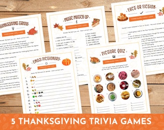 Thanksgiving Trivia Game BUNDLE Volume 1 | Thanksgiving Games | Thanksgiving Printable Games | Fun Thanksgiving Day Trivia Game