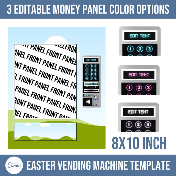 EASTER Vending Machine Template, DIY Easter Vending Machine, 8x10 Editable Vending Machine, Vending Machine Easter Basket, Canva Template