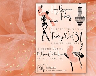 INVITATION TEMPLATE, Halloween Party Invite, Cocktail Party Invitation, Adult Halloween Party, Halloween Birthday, Costume Party Invitation