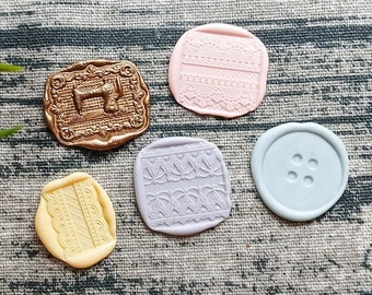 Sewing Notions Handmade Wax Seal Stickers: Vintage Letter Embellishments, Set of 5