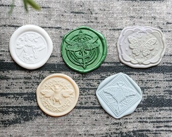 In Flight Handmade Wax Seal Stickers: Vintage Letter Embellishments, Set of 5