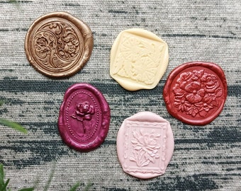 Bouquet Handmade Wax Seal Stickers: Vintage Letter Embellishments, Set of 5