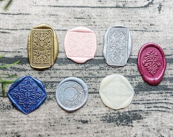 Ornamental Handmade Wax Seal Stickers: Vintage Letter Embellishments, Set of 7