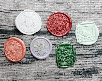 Meadow Handmade Wax Seal Stickers: Vintage Letter Embellishments, Set of 6