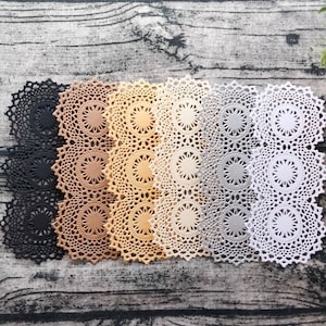 Set van 3 Victoriaanse kanten papieren kleedjes, handgemaakt, kortstondige, versieringen, junk Journal, Art Journal, mixed media, uitsnijdingen