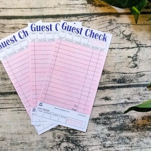 Set van 10 Roze Guest Checks, Ephemera, Junk Journal, Journaling Cards, Verfraaiingen, Collage, Supplies, Mixed Media, Papier