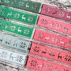 Set von 10 Weihnachtspapierborten, Stanzteile, handgemacht, Ephemera, Verzierungen, Junk Journal, Art Journal, Mixed Media, Collage