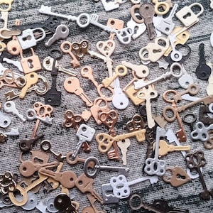 30 TINY Papierschlösser & Schlüssel, Die Cuts, Ephemera, Verzierungen, handgemacht, Cardmaking, Junk Journal, Art Journal, Mixed Media, Dekoration