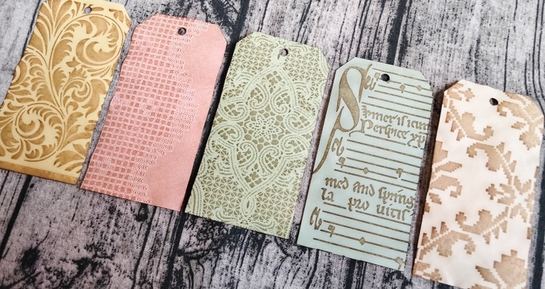 10 Pastel Colored Shimmer Lace Paper Tags Pack #2, Handmade, Mixed ...