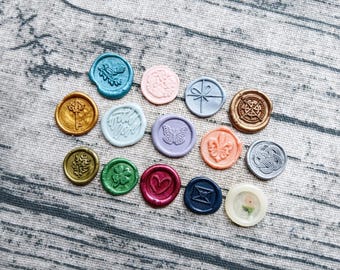 Tiny Handmade Wax Seal Stickers: Vintage Letter Embellishments, Set of 10