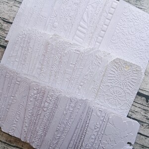 DESTASH: Mystery Set of 20 Embossed Papers | Tags | Index Cards | Rolodex Cards