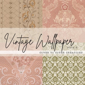 Vintage Tapete | Paket #5 | Junk Journal Collage Papiere | Scrapbook Ephemera | Druckbares Papier | Digitaler Download | 8,5 x 11 Zoll