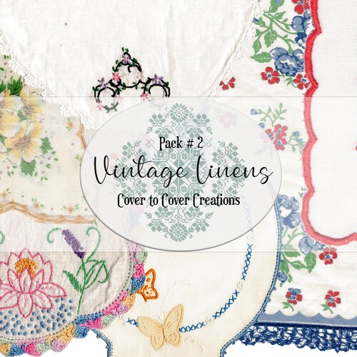 DIGITAL Vintage Linens Pack 18 Printable Paper Pack - Etsy