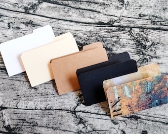 Set of 3 Handmade MINI File Folders, Envelopes, OR Policy Envelopes with Cards, Die Cuts, Ephemera, Junk Journal, Altered Art