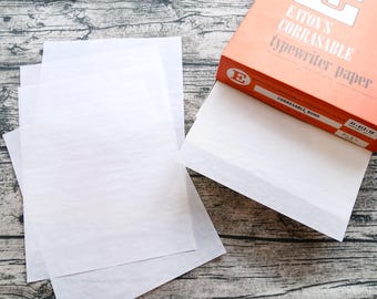 Set of 15 | Vintage Typewriter Paper | 13 Lb | Eaton Eraseable | Junk Journal | Binding | Calligraphy | Onion Skin Paper