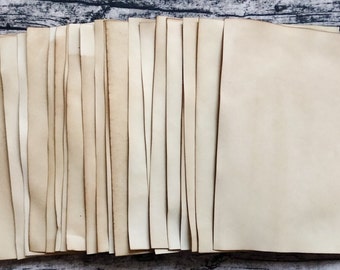 Stack of Coffee Dyed Cardstock | 65-110 LB Mix | Junk Journal | Hand Dyed | Antiqued | Aged | Organic | Stained