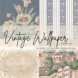 Vintage Tapete | Paket #12 | Junk Journal Collage Papiere | Scrapbook Ephemera | Druckbares Papier | Digitaler Download | 8,5 x 11 Zoll