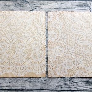 10 Sheets SCALLOPED ROSES Lace Paper, Handmade, Coffee Stained, Dyed Paper, Junk Journal, Art Journal, Collage