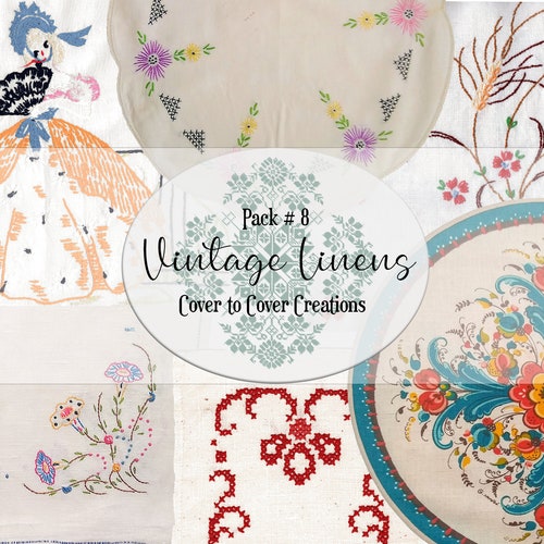 DIGITAL Vintage Linens Pack 18 Printable Paper Pack - Etsy