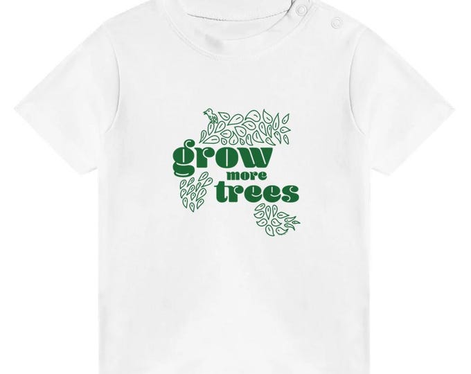 Baby Grow more trees with leaf drawings Classic Crewneck T-shirt White