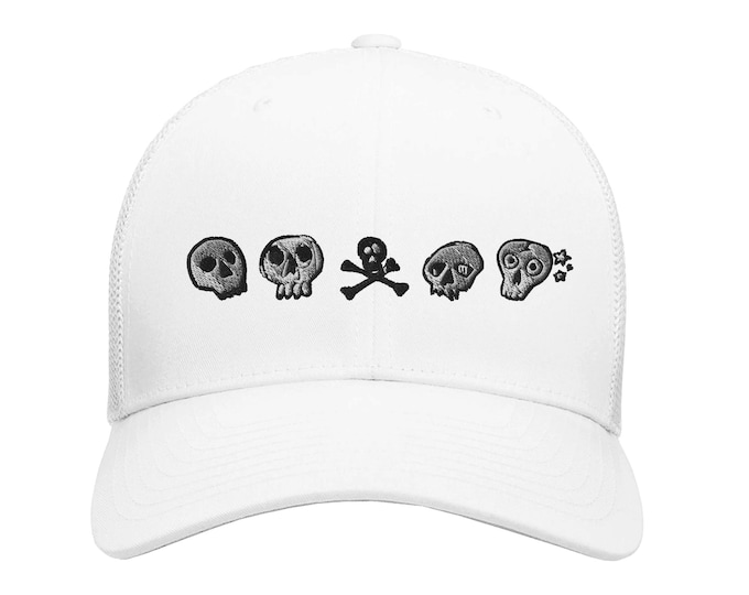 Hauntingly Stylish Hat with Skull Design - Perfect Halloween Accessory