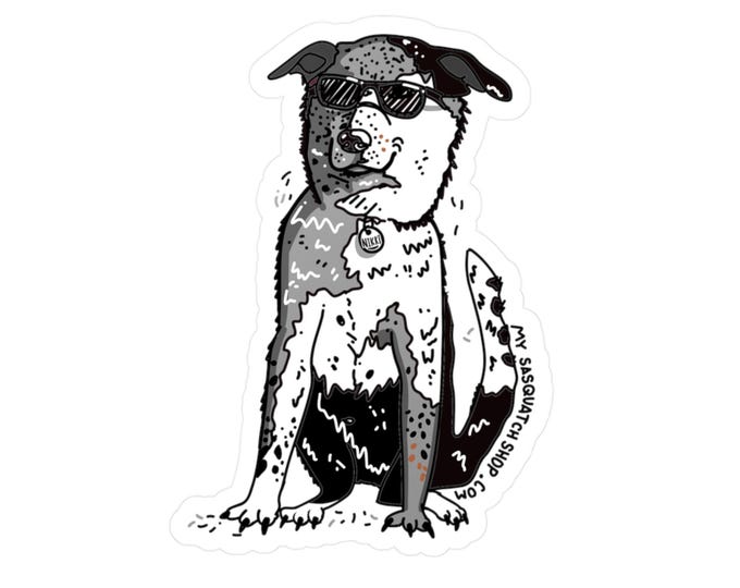 Vinyl Decal, Cool Dog with Sunglasses Sticker, Laptop Decal, Dog Lover Gift, Animal Lover Decal, Car Decal, Pet Sticker